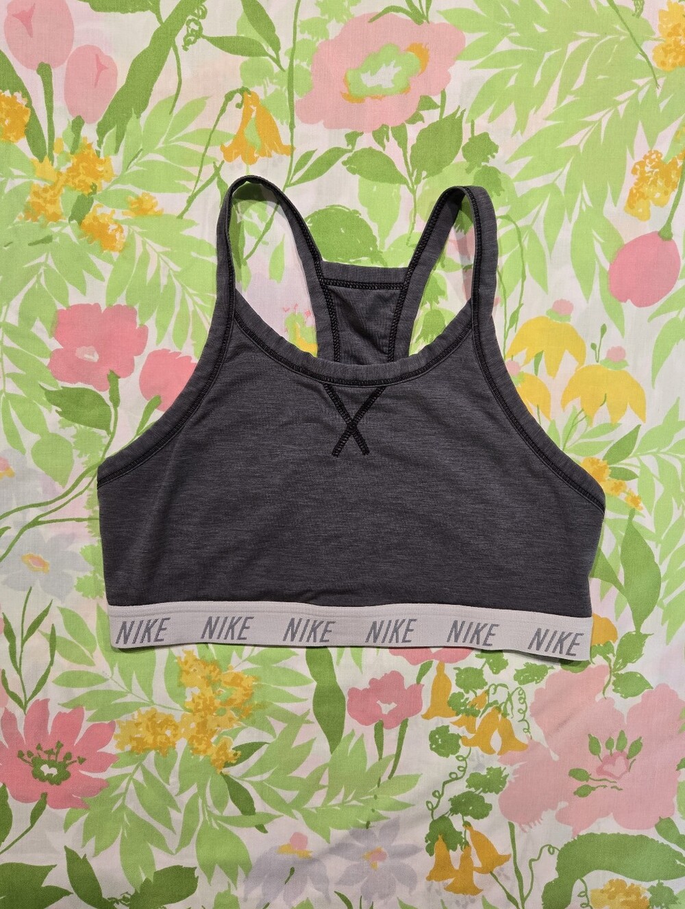 Nike Gray Logo Dri-Fit Sports Bra